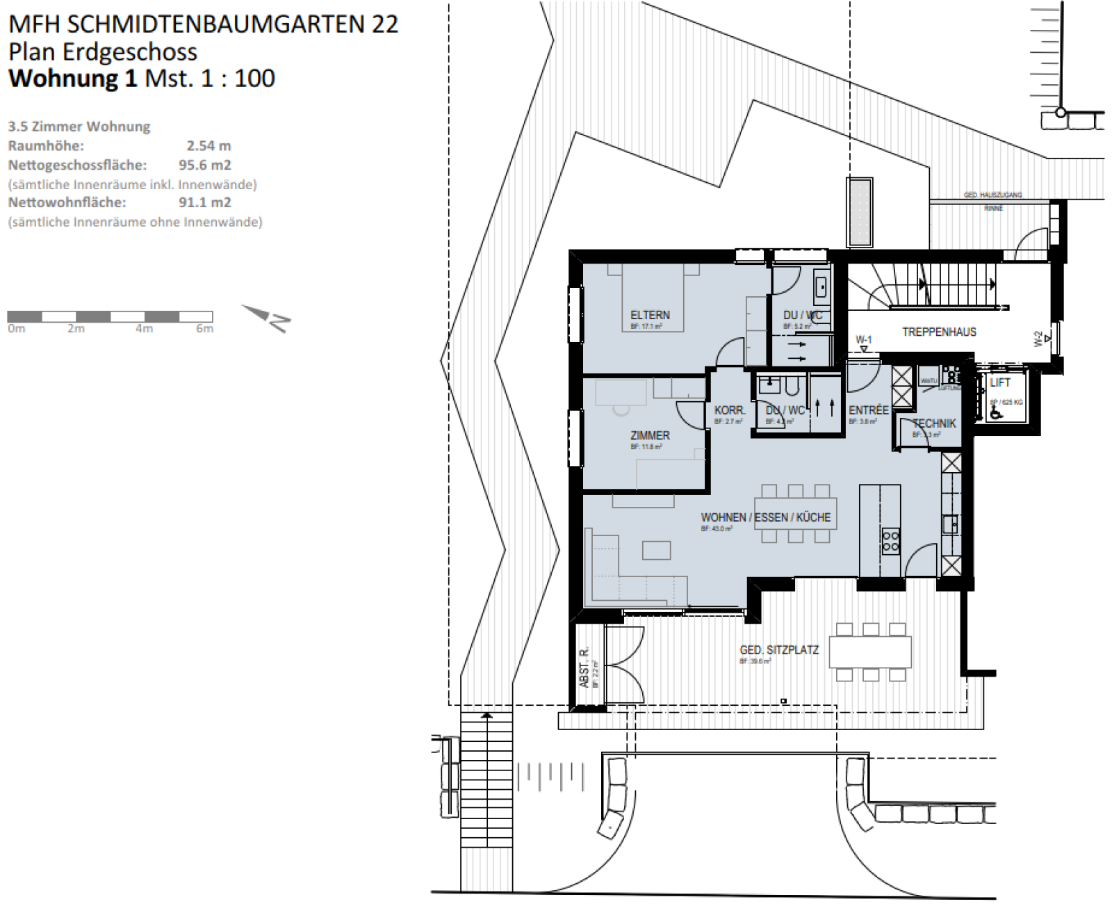 3.5 Zimmer Wohnung Parterre (Bezug ab 1. April 2027) - Wohnung 1